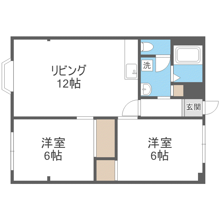 セトル美園(2LDK/4階)の間取り写真