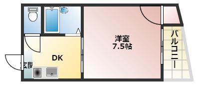メゾンシーパレス(1DK/2階)の間取り写真