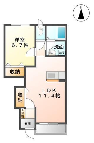 メゾンプランドール(1LDK/1階)の間取り写真