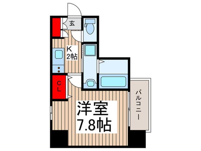 リヴシティ浦和常盤弐番館(1K/10階)の間取り写真