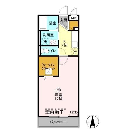 エスペランサ(ワンルーム/1階)の間取り写真