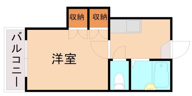 レクレドール穴生(1K/1階)の間取り写真