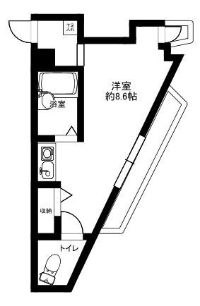 キャタデイマンション上野入谷(ワンルーム/5階)の間取り写真