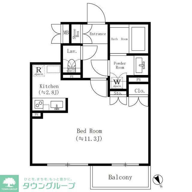 カーラステージ武蔵野(ワンルーム/2階)の間取り写真