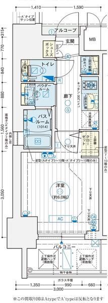 エステムコート難波ウエスト-SIDE Vアジュール(1K/7階)の間取り写真