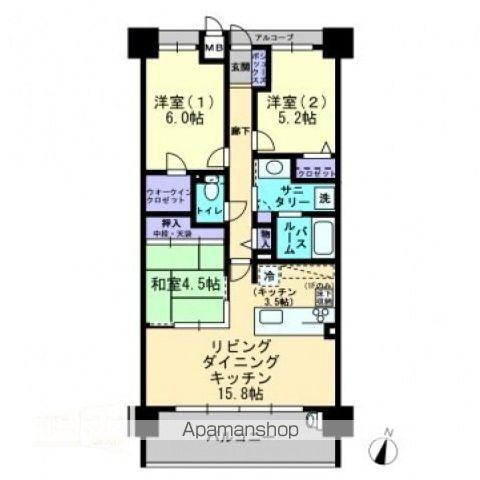 アルファステイツ紫原(3LDK/7階)の間取り写真