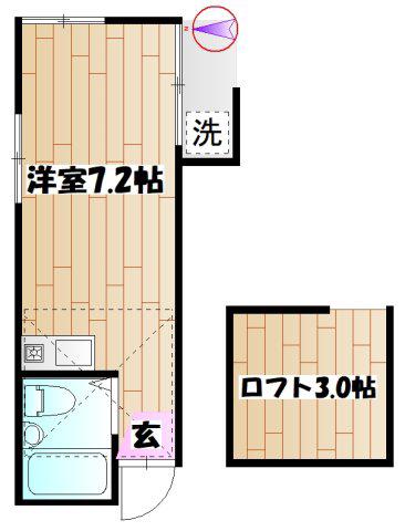 ベルポアン新丸子(ワンルーム/1階)の間取り写真