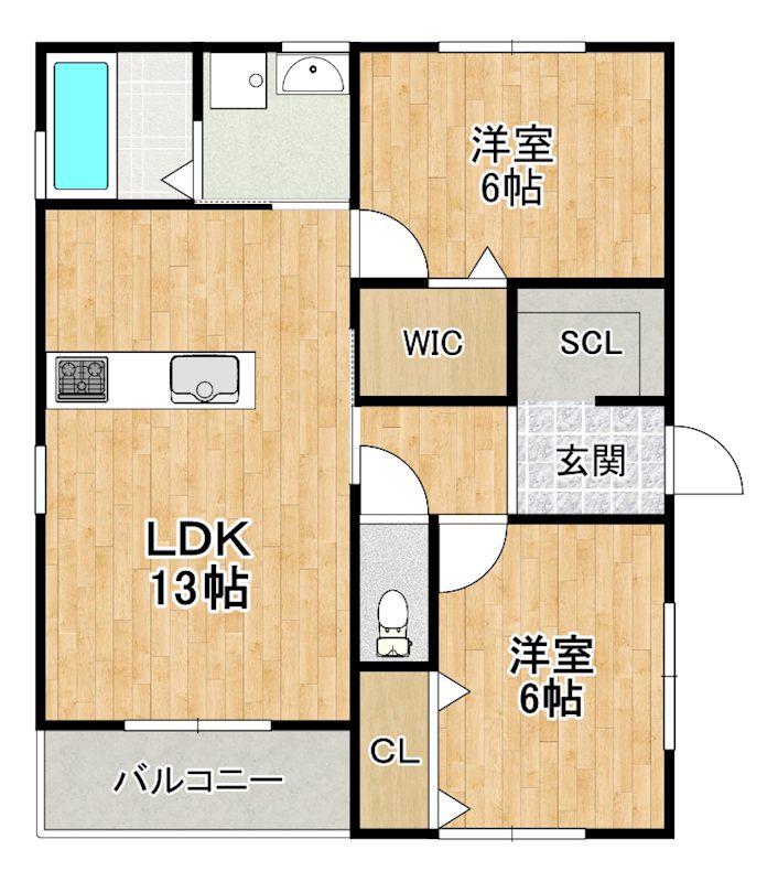 J BLOOM(2LDK/2階)の間取り写真