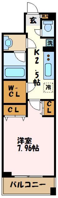 MOONSHINY 壱番館(1K/4階)の間取り写真