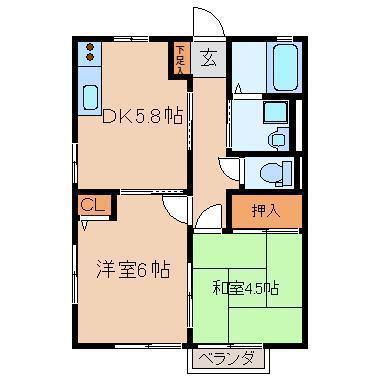 レアル・M(2DK/2階)の間取り写真