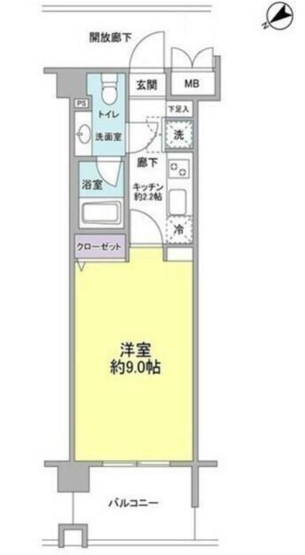 アルクス(1K/1階)の間取り写真