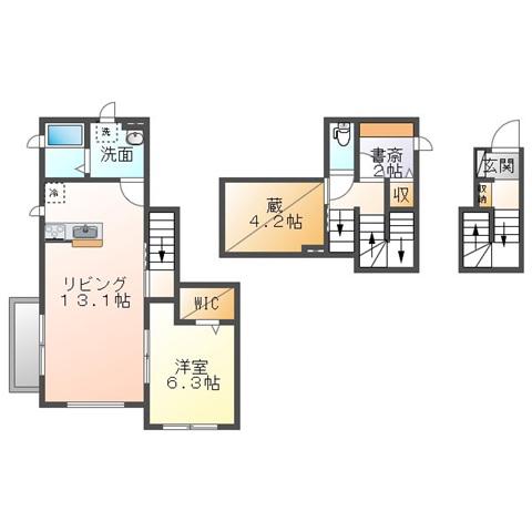 LE CIEL(1SLDK/2階)の間取り写真
