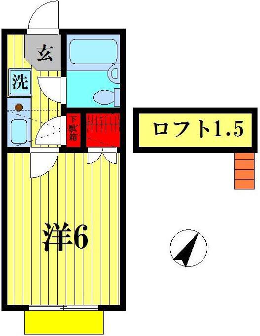 ジュネパレス165B(1K/1階)の間取り写真