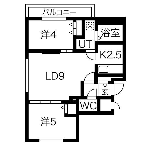 ブランシャール平岸(2LDK/3階)の間取り写真