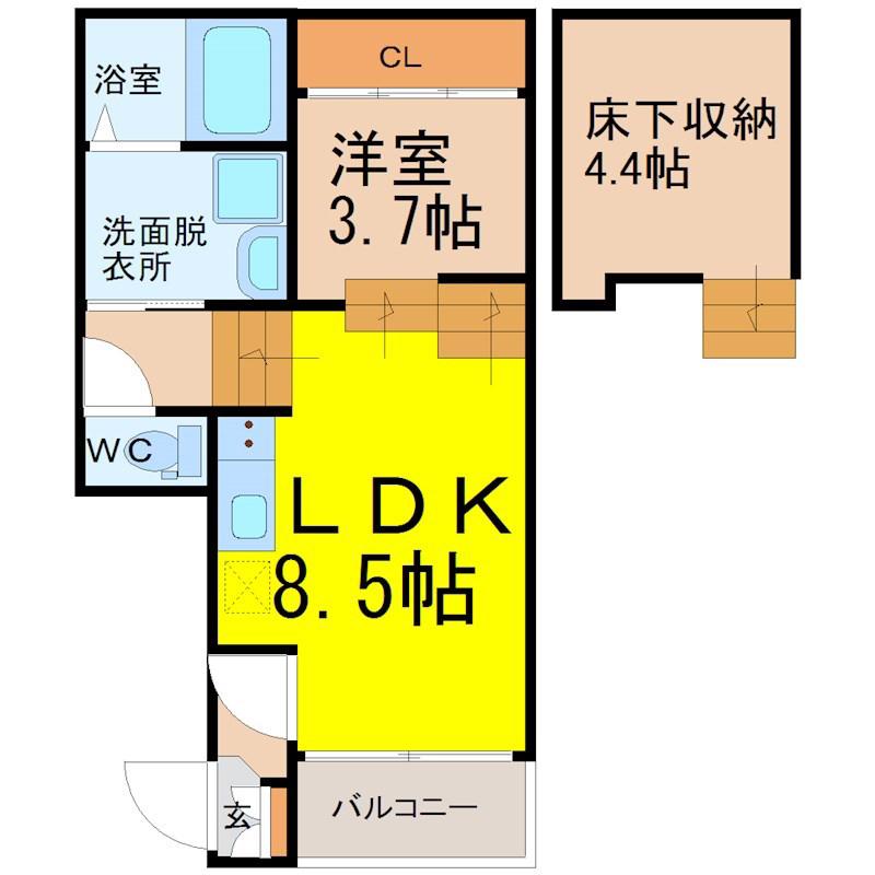 セントラルコート山王(1SLDK/1階)の間取り写真
