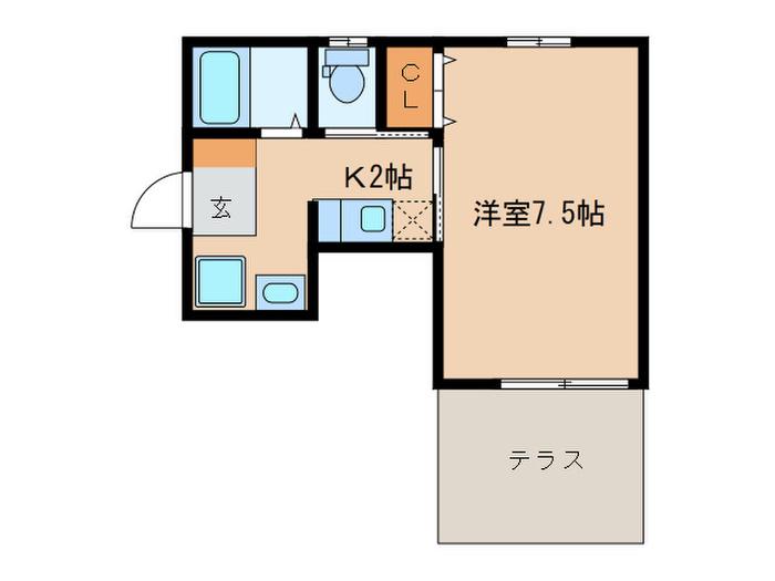 グランソラージュ(1K/2階)の間取り写真
