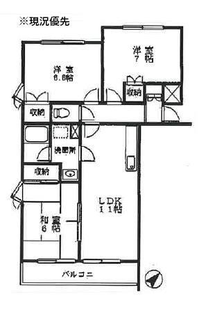 ロークガーデン(3LDK/1階)の間取り写真