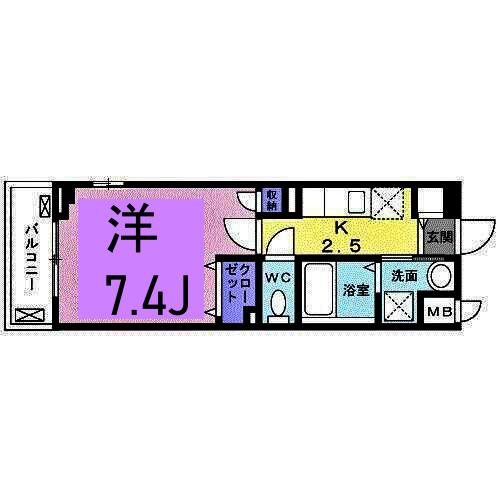 エーデルワイス(1K/6階)の間取り写真