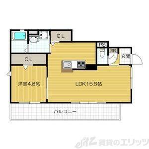 DAIMO高槻(1LDK/1階)の間取り写真