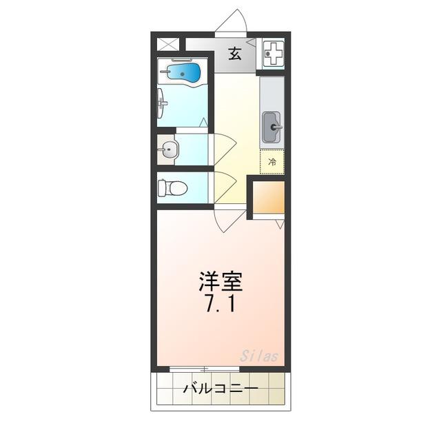フィオーレ市場東(1K/2階)の間取り写真