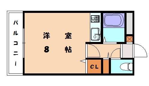 メモリープラザ九産大前(ワンルーム/3階)の間取り写真