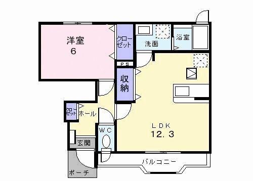 メゾン・アルカンシエルC(1LDK/1階)の間取り写真