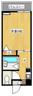 IJIRI五番館(1K/2階)の間取り写真