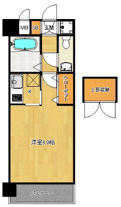 エステートモア天神STUDIO(1K/5階)の間取り写真