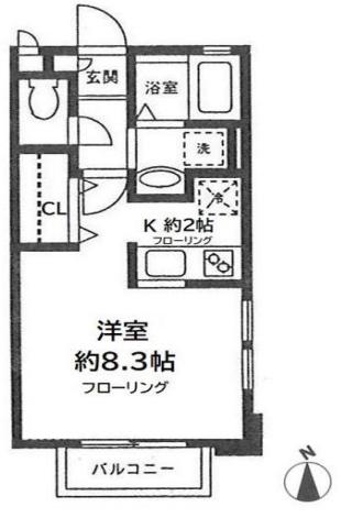 プラザワン(1K/1階)の間取り写真