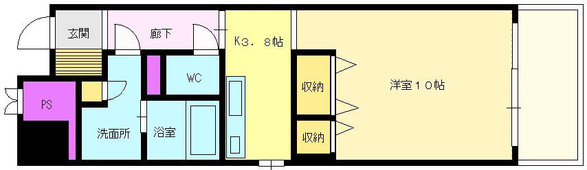 VAなかもず(1K/5階)の間取り写真