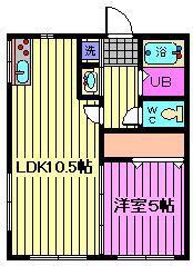 長島ハイツ(1LDK/1階)の間取り写真