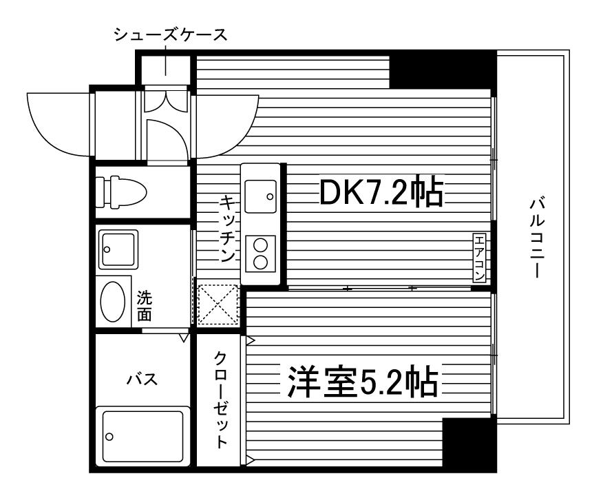 ルラシオン桜並木(1LDK/3階)の間取り写真