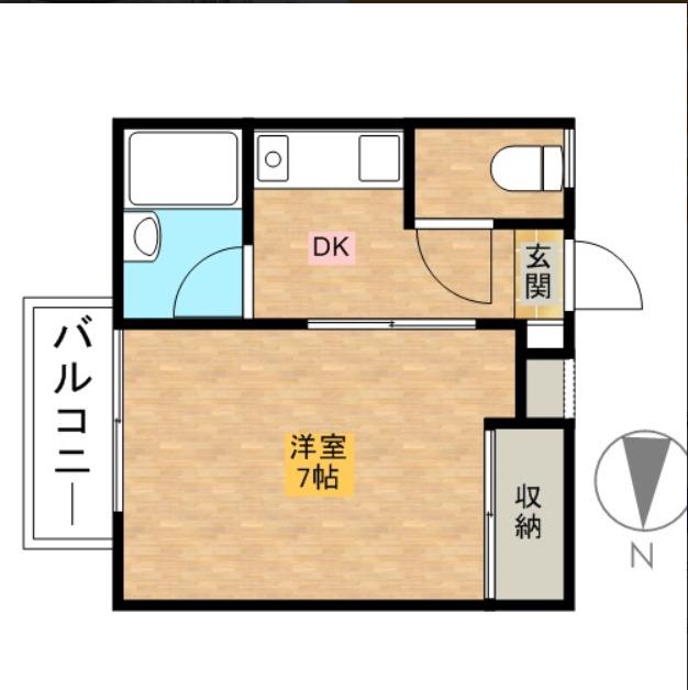 ハイツ平井(1K/1階)の間取り写真