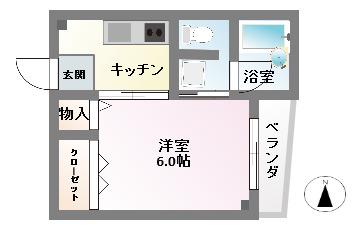 アーバン蒲田(1K/1階)の間取り写真
