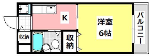 ゼンコウコーポラス2号館(1K/1階)の間取り写真