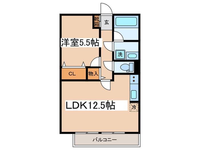 コモレビ大蔵E棟(1LDK/1階)の間取り写真