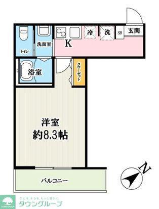 キャメル草加谷塚2丁目A棟(1K/3階)の間取り写真