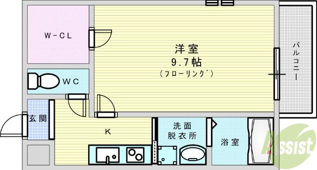フジパレス吹田寿町5番館(1K/2階)の間取り写真