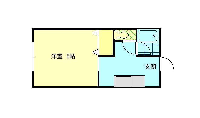 モアメーム東通(1K/1階)の間取り写真