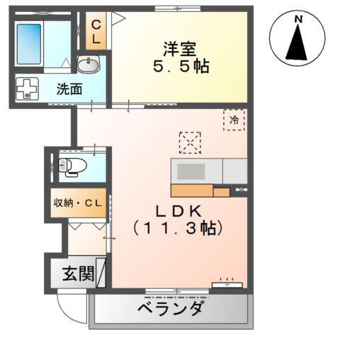 グランテール(1LDK/1階)の間取り写真