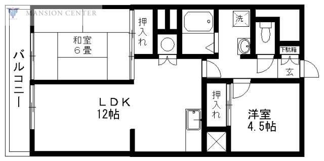 紫竹ハイツ(2LDK/4階)の間取り写真