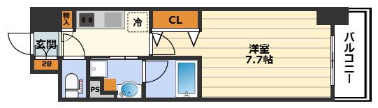 アーバネックス堂島(1K/13階)の間取り写真