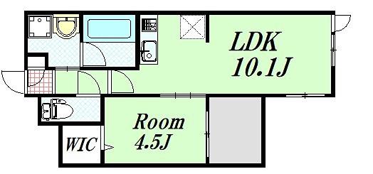 アーバングランデ吹田(1LDK/4階)の間取り写真