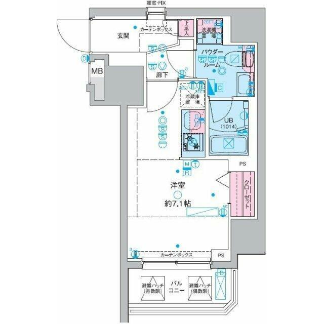 GENOVIA三郷駅前(ワンルーム/7階)の間取り写真