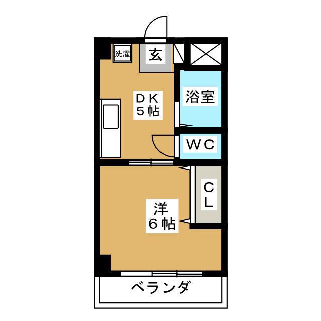 あけぼのSSビル(1DK/3階)の間取り写真