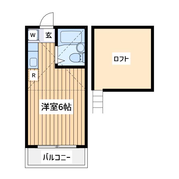 ハッピーパレス越野(ワンルーム/1階)の間取り写真