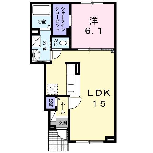 フローラ(1LDK/1階)の間取り写真