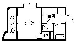 アルルコーポ紫原(1K/2階)の間取り写真