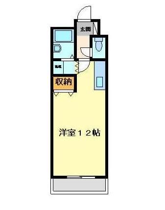 パスタⅡ(ワンルーム/5階)の間取り写真