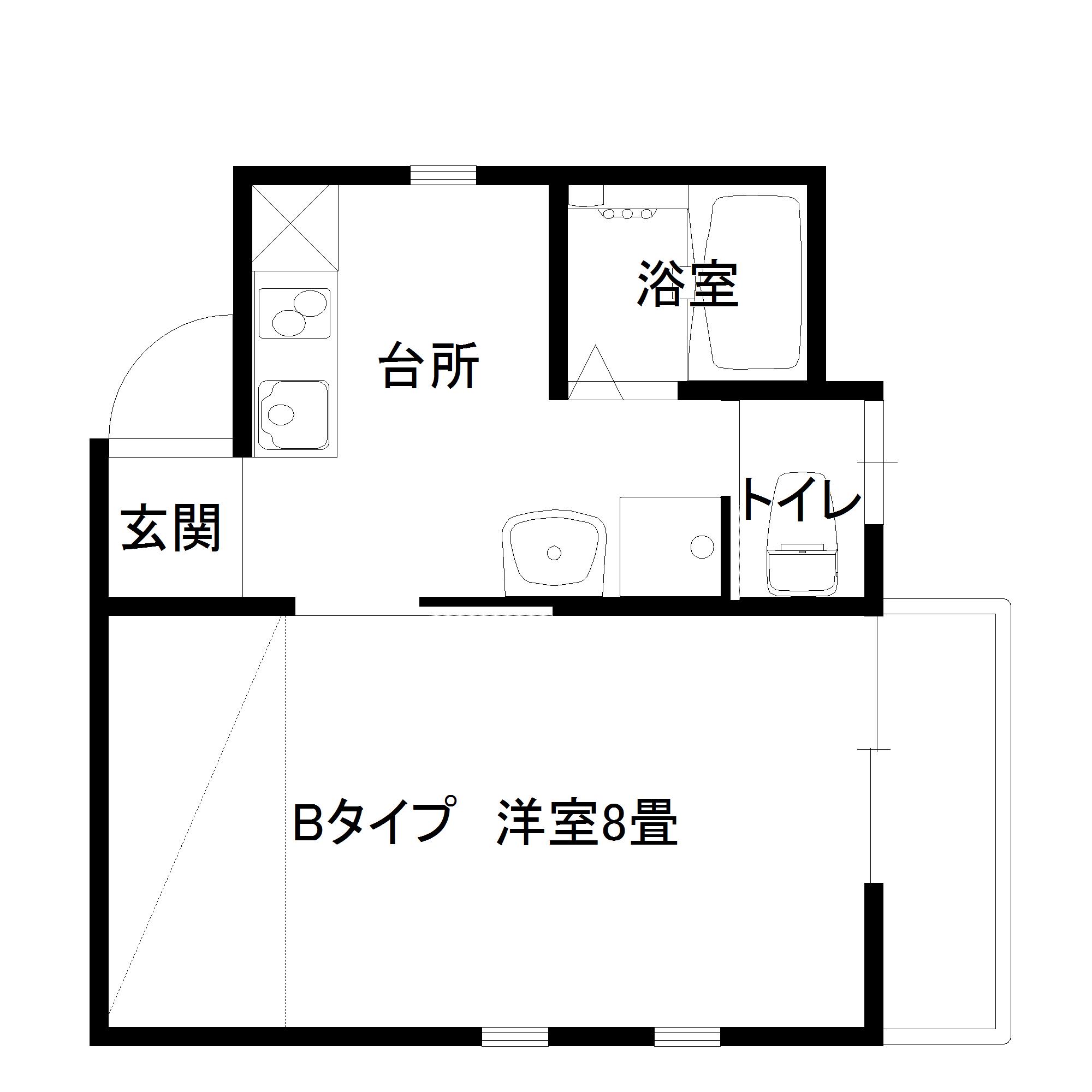 ワイズフィールド(1K/2階)の間取り写真